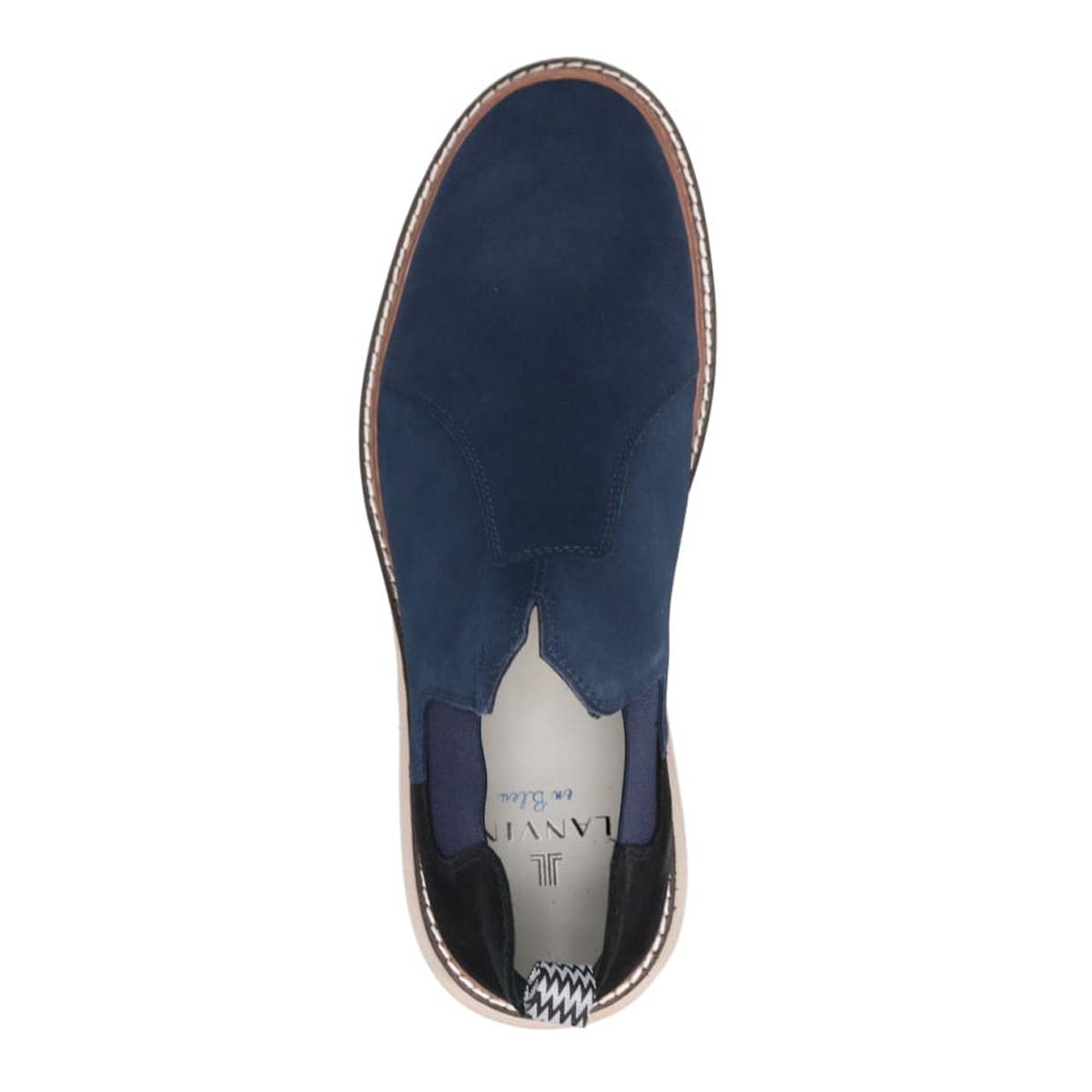 ランバンオンブルー LANVIN en Bleu  カラーコンビネーションサイドゴアブーツ　86556 NAVY 25.0