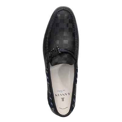 ランバンオンブルー LANVIN en Bleu 「Recovery Shiatsu Insole」搭載で指圧効果により血行をよくする。　フィッシングホックドライビングシューズ　86561R BLACK 25.0