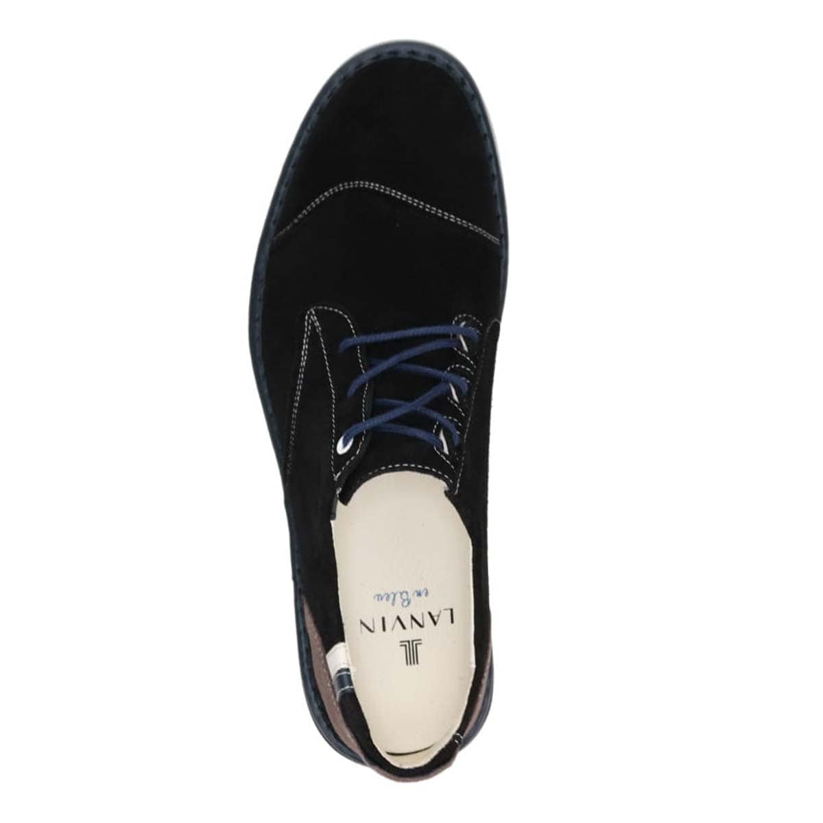 ランバンオンブルー LANVIN en Bleu  アシンメトリーレースアップシューズ　86563 BLACK 25.0