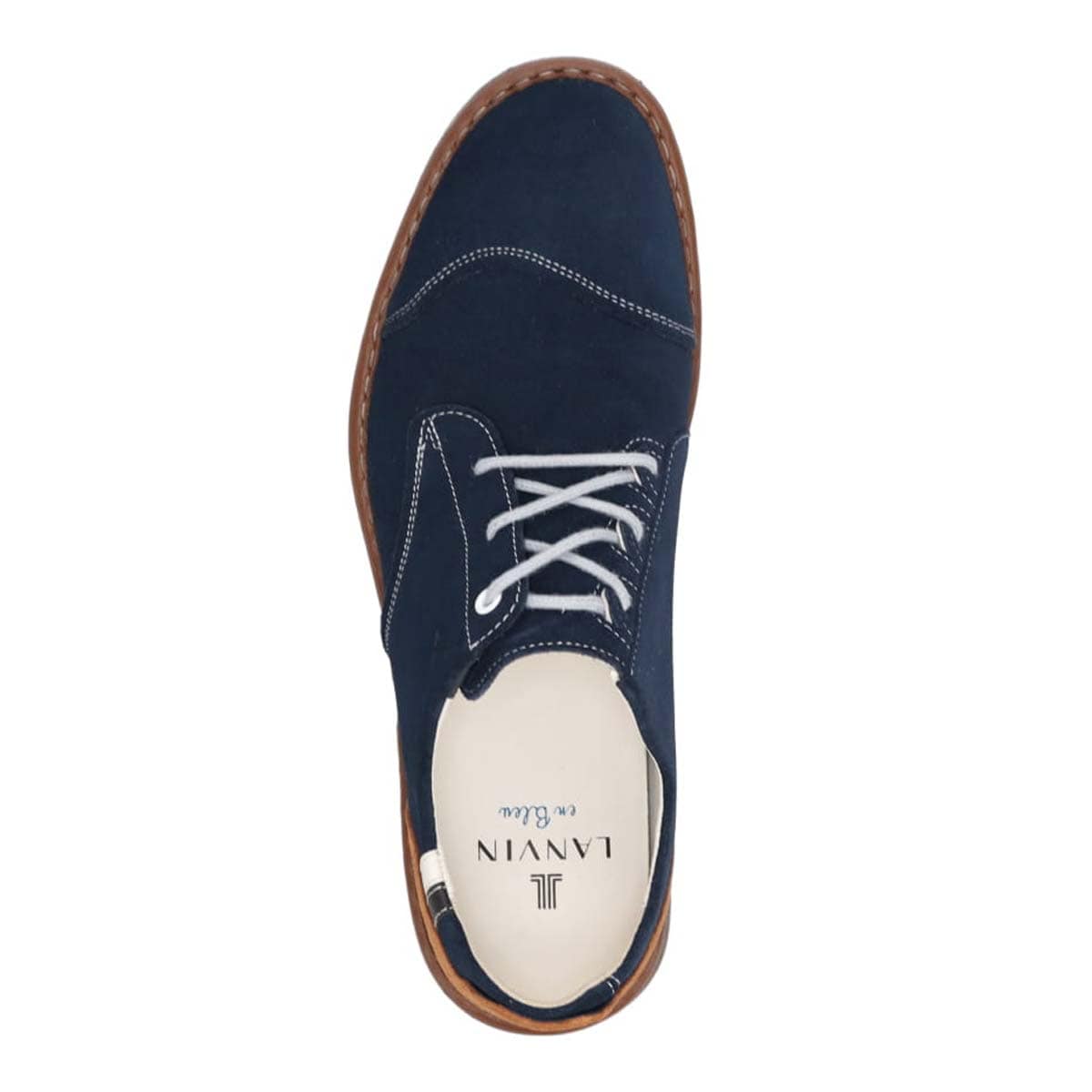 ランバンオンブルー LANVIN en Bleu  アシンメトリーレースアップシューズ　86563 NAVY 25.0