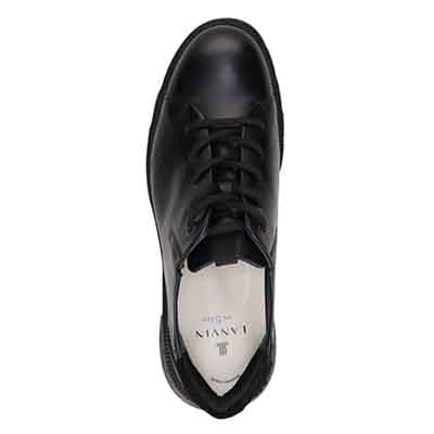 ランバンオンブルー LANVIN en Bleu 「Recovery Shiatsu Insole」搭載で指圧効果により血行を115％促進。 クイックフィットカジュアルレザースニーカー　86579R BLACK 25.0