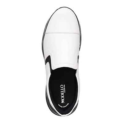 モデロ MODELLO 「Recovery Shiatsu Insole」搭載で指圧効果により血行をよくする。レザースリッポンスニーカー　DM3343R WHITE 25.0