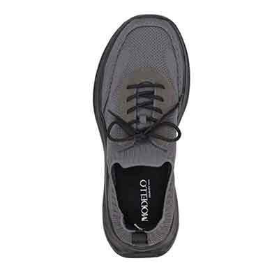 モデロ MODELLO 「Recovery Shiatsu Insole」搭載で指圧効果により血行をよくする。厚底ニット レースアップスニーカー　DM6530R D-GRAY 25.0