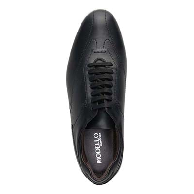 【抗菌消臭機能】モデロ MODELLO  さまざまなシーンに合わせやすい ドレスレザースニーカー DM6922 BLACK 25.0