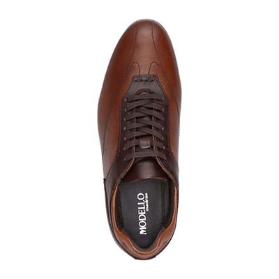 【抗菌消臭機能】モデロ MODELLO  さまざまなシーンに合わせやすい ドレスレザースニーカー DM6922 BROWN/DARKBROWN 25.0