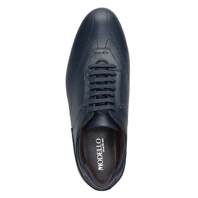 【抗菌消臭機能】モデロ MODELLO  さまざまなシーンに合わせやすい ドレスレザースニーカー DM6922 NAVY 25.0