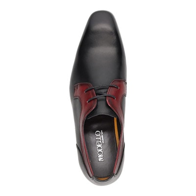 【大きいサイズ】モデロ MODELLO プレーントウ・ドレスシューズ　DMK7283 BLACK/BURGUNDY 28.0