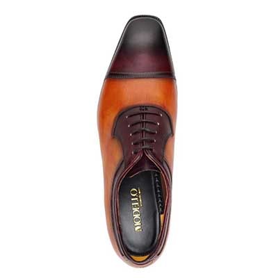 世界初のカバロス加工シリーズモデロ MODELLO 内羽根ストレートチップビジネスシューズ　DM8201 WINE/BROWN 25.0