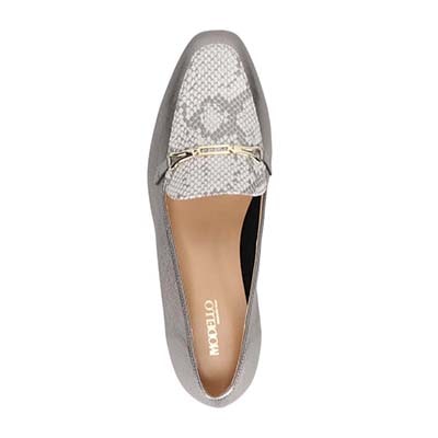 【撥水仕様】モデロ MODELLO スクエアトゥ ビット付きモカパンプス　DML3500 ETHANE/C 23.0