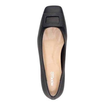 【撥水仕様】モデロ MODELLO 安定感とすっきりを両立させたローヒールパンプス　DML3501 BLACK 23.0