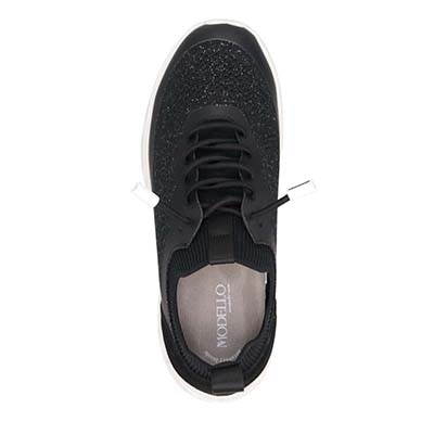 モデロ MODELLO 「リカバリーインソール」搭載で指圧効果により血行を115％促進。スタイリッシュニットスニーカー　DML4301R BLACK 23.0