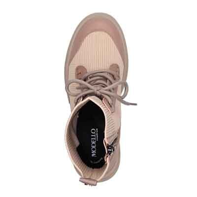 モデロ MODELLO 「Recovery Shiatsu Insole」搭載で指圧効果により血行をよくする。ソフトな素材が足にフィットする 6.5cmヒールのニットブーツ DML5056R BEIGE 23.0
