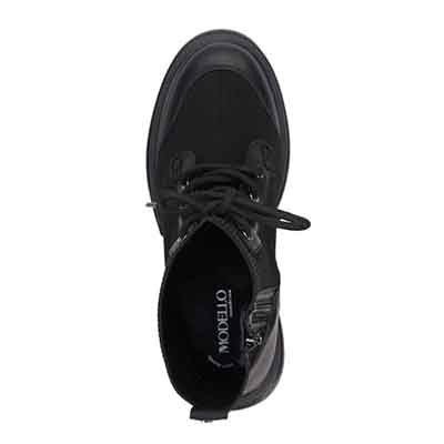 モデロ MODELLO 「Recovery Shiatsu Insole」搭載で指圧効果により血行をよくする。ソフトな素材が足にフィットする 6.5cmヒールのニットブーツ DML5056R BLACK 23.0