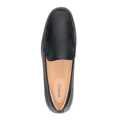 【撥水仕様】モデロ MODELLO スクエアトゥ モカシンシューズ  DML5500 BLACK 23.0