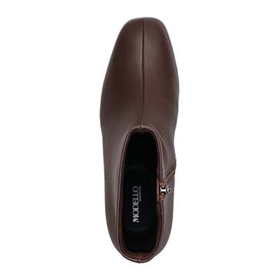 【撥水仕様】モデロ MODELLO 5.5cmヒール エレガンスショートブーツ  DML5502 D-BROWN 23.0