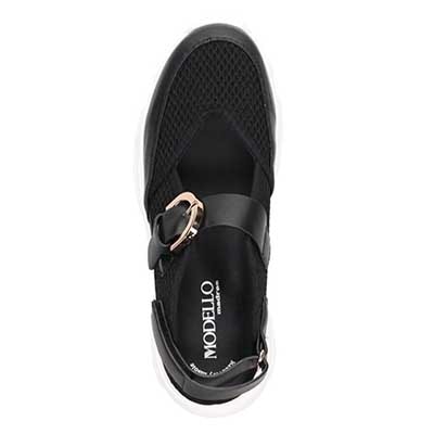 モデロ MODELLO 「リカバリーインソール」搭載で指圧効果により血行を115％促進。Recoveryスニーカーサンダル　DML5507R BLACK M（23～23.5ｃｍ）