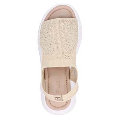 モデロ MODELLO ラインストーンが華やかなニットサンダル　DML6055 BEIGE 23.0