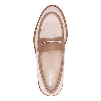 【撥水仕様】モデロ MODELLO 「リカバリーインソール」搭載で指圧効果により血行を115％促進。バー金具付き Recovery厚底ローファー　DML6061R BEIGE/C 23.0