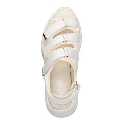 モデロ MODELLO 「リカバリーインソール」搭載で指圧効果により血行を115％促進。Recovery３本ベルトヒールアップスポーツサンダル　DML6063R WHITE 23