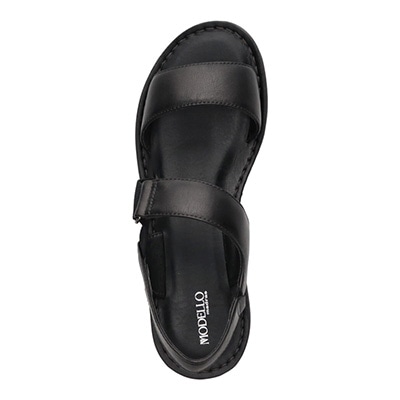 定番モールドソールで歩きやすく♪太めステッチがポイント♪カジュアルサンダル DML7115 BLACK M　(23.0～23.5)