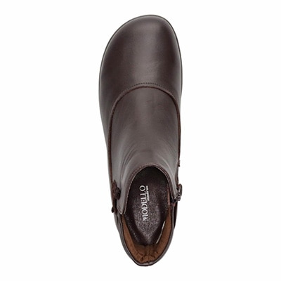 モデロ MODELLO やわらかな履き心地♪カジュアルスタイルにおすすめ！シューレースがアクセント♪オブリークタイプのショートブーツ DML7117 D-BROWN 23.0