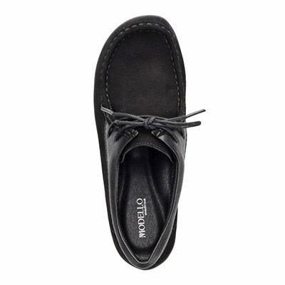 MODELLO 日本人の足型にフィットするオブリ―クタイプ カジュアルレースアップシューズ　DML7129 BLACK/C 23.0