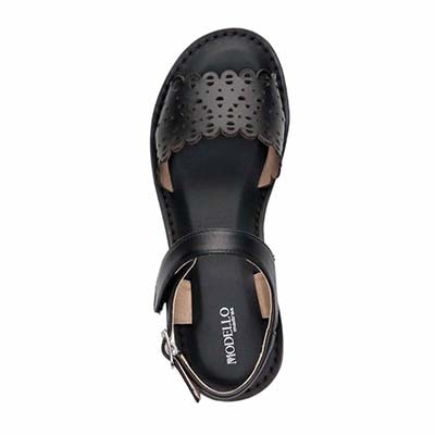 モデロ MODELLO カットワークサンダル　DML7155 BLACK M　(23.0～23.5)