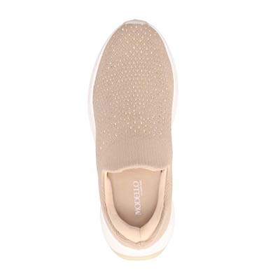 【撥水仕様】モデロ MODELLO ニットスリッポンスニーカー　DML8806 BEIGE 23.0