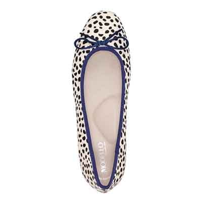 【撥水仕様】モデロ MODELLO 「Recovery Shiatsu Insole」搭載で指圧効果により血行を115％促進。 0.5ｃｍヒール バレエシューズ  DML8814R WHITE-PR 23.0