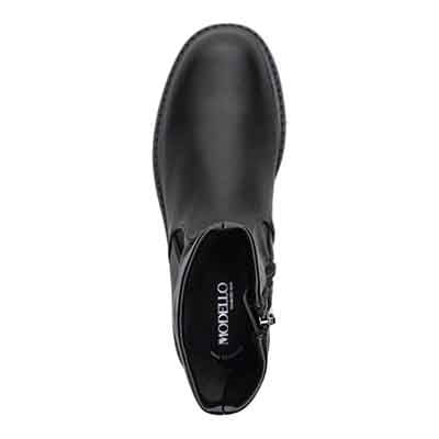 【撥水仕様】モデロ MODELLO 「Recovery Shiatsu Insole」搭載で指圧効果により血行をよくする。3.5cmヒール タンクソールミドルブーツ DML8820R BLACK 23.0