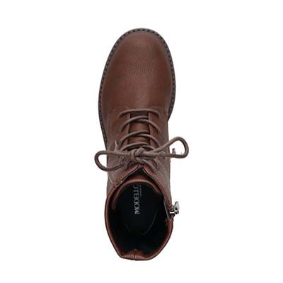 【撥水仕様】モデロ MODELLO 3.5cmヒール カジュアルレースアップショートブーツ  DML8821 D-BROWN 23.0