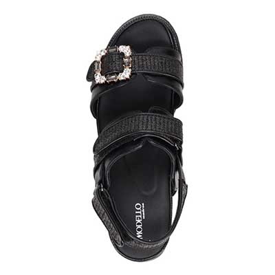 モデロ MODELLO 「リカバリーインソール」搭載で指圧効果により血行を115％促進。Recoveryエレガンスカジュアルサンダル　DML8830R BLACK M　(23.0～23.5)