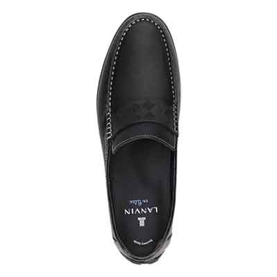 ランバンオンブルー LANVIN en Bleu 「Recovery Shiatsu Insole」搭載で指圧効果により血行をよくする。レザーカジュアルローファー　EB5000XR BLACK 25.0