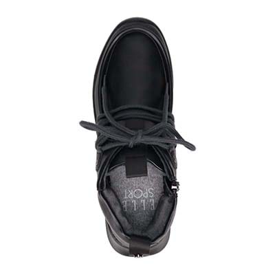 【4cm4時間防水設計】エル スポーツ ELLESPORT BLACK LABELシリーズ　レースアップカジュアルブーツ　ESP12590 BLACK/BLACK 23.0