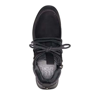 【4cm4時間防水設計】エル スポーツ ELLESPORT BLACK LABELシリーズ　レースアップカジュアルブーツ　ESP12590 BLACK 23.0