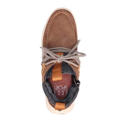 【4cm4時間防水設計】エル スポーツ ELLESPORT BLACK LABELシリーズ　レースアップカジュアルブーツ　ESP12590 BROWN2 23.0