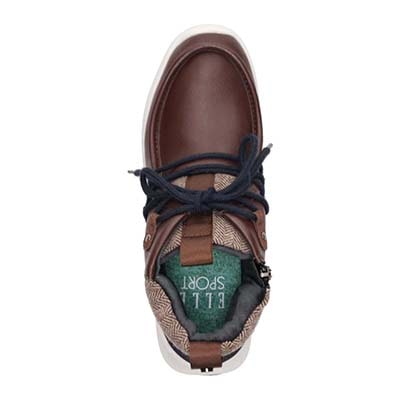 【4cm4時間防水設計】エル スポーツ ELLESPORT BLACK LABELシリーズ　レースアップカジュアルブーツ　ESP12590 D-BROWN 23.0