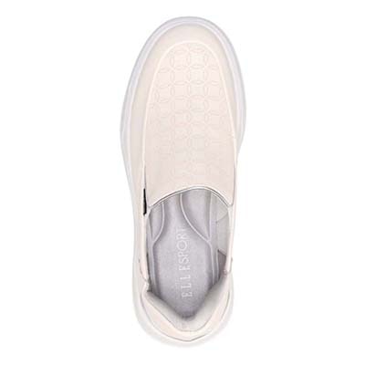 【4cm4時間防水設計】エル スポーツ ELLESPORT  スッと履けるクイックフィット　レイン仕様  スリッポンスニーカー　ESP12592 WHITE 23.0