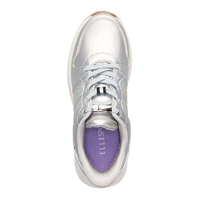 【4cm4時間防水設計】エル スポーツ ELLESPORT　軽量IPソールクイックフィットスニーカー　ESP12605 SILVER 23.0