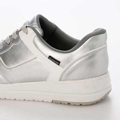 【4cm4時間防水設計】エル スポーツ ELLESPORT　厚底クイックフィットスニーカー     ESP12606 SILVER 23