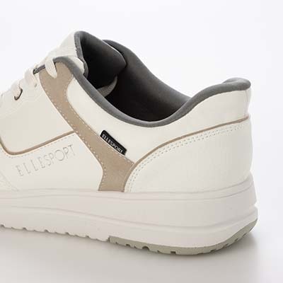 【4cm4時間防水設計】エル スポーツ ELLESPORT　厚底クイックフィットスニーカー     ESP12606 WHITE/GOLD 23