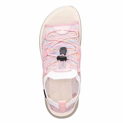 エル スポーツ ELLESPORT 　レースアップニット厚底スポーツサンダル　ESP12608 PINK-MULTI M（23～23.5ｃｍ）