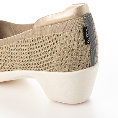 エル スポーツ ELLESPORT 軽量ニットウエッジオープントゥシューズ ESP12714 BEIGE 23.0