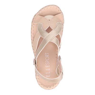 エル スポーツ ELLESPORT 2WAYウェッジサンダル　ESP12738 BEIGE/GOLD 23.0