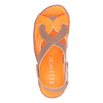エル スポーツ ELLESPORT 2WAYウェッジサンダル　ESP12738 BROWN/ORANGE 23.0