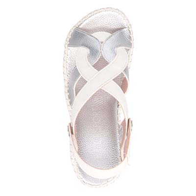 エル スポーツ ELLESPORT 2WAYウェッジサンダル　ESP12738 WHITE/SILVER 23.0