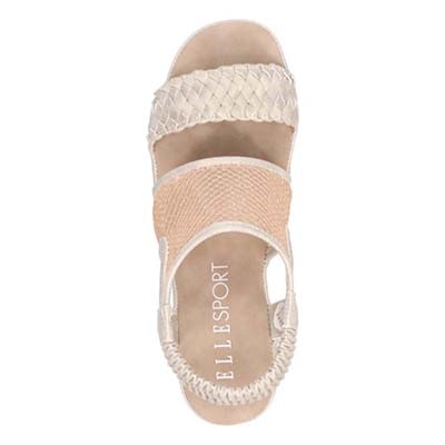 エル スポーツ ELLESPORT メッシュ調ウェッジサンダル　ESP12740 BEIGE-M 23.0