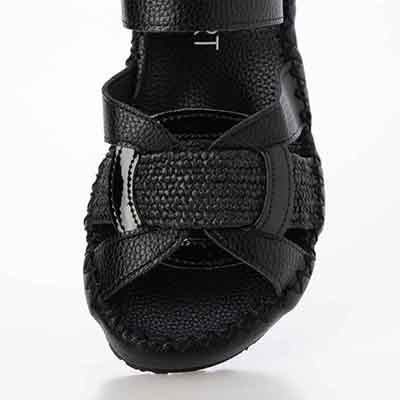 エル スポーツ ELLESPORT　伸びるラフィア2WAYウェッジサンダル BLACK 23.0