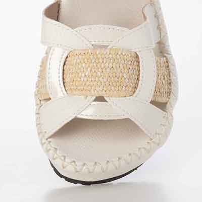 エル スポーツ ELLESPORT　伸びるラフィア2WAYウェッジサンダル BLACK 23.0