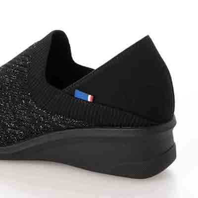 エル スポーツ ELLESPORT ニット編みウェッジスリッポンシューズ  ESP14704 BEIGE 23.0